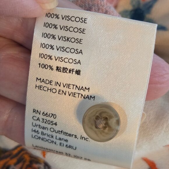 Michelle Morin For Anthropologie Blouse Sz M Floral Tiger Print Wrap Tie Waist - Picture 12 of 14